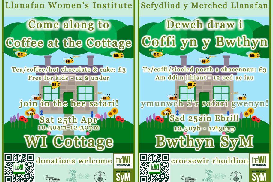 Coffee morning poster: April 2026 | Poster bore coffi: Ebrill 2026